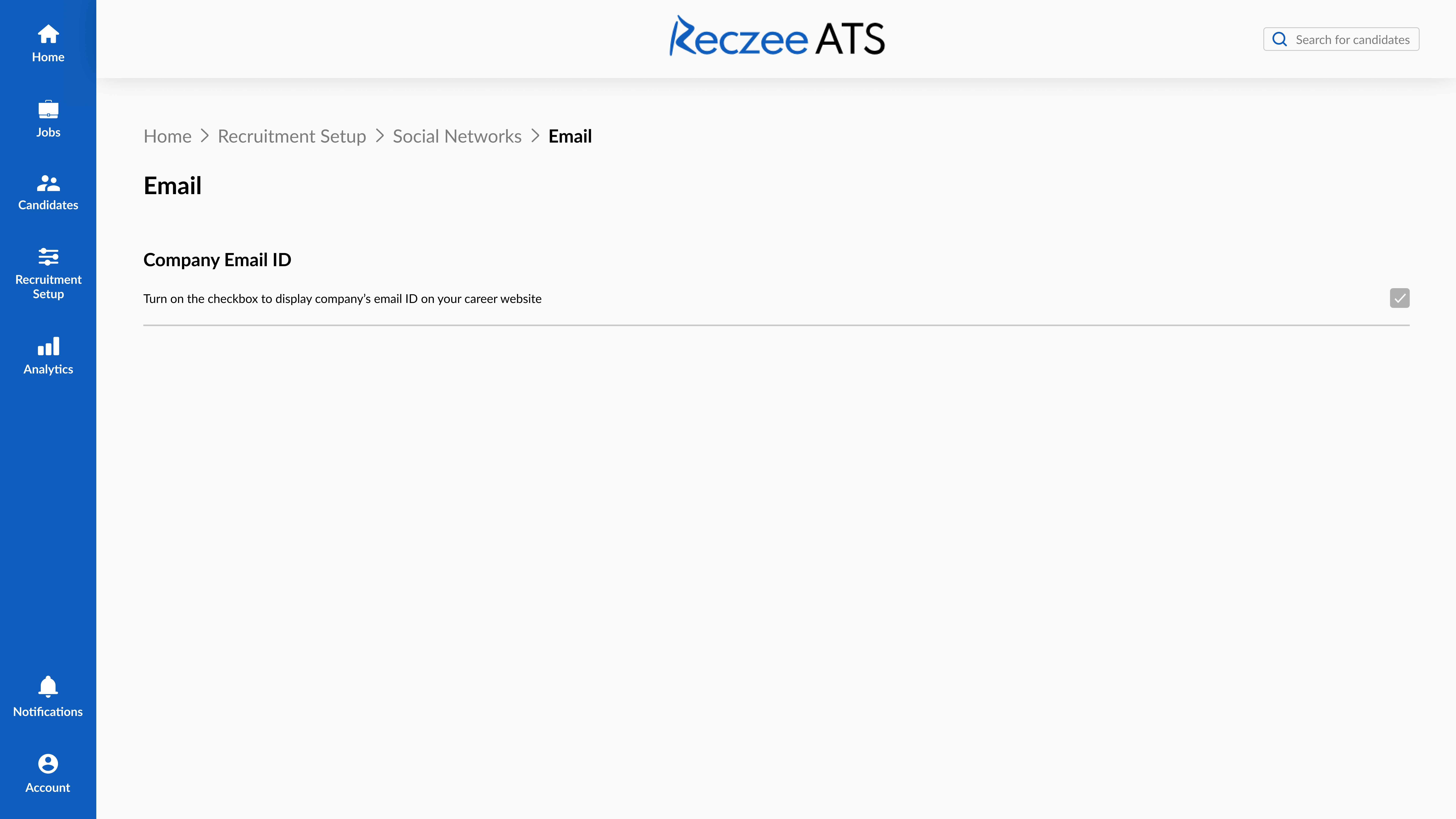 ATS Dashboard main interface